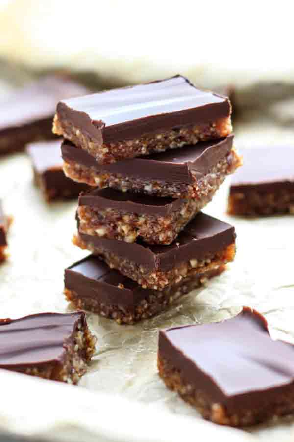Chocolate Covered Date Nut Bars