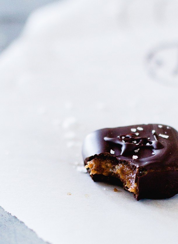 Salty Chocolate Date Caramels