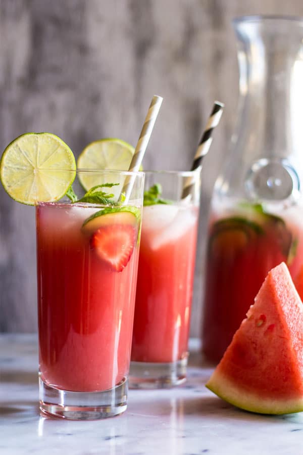 Sugar-free Watermelon Strawberry Agua Fresca