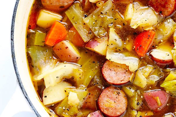 Cabbage Sausage and Potato Soup