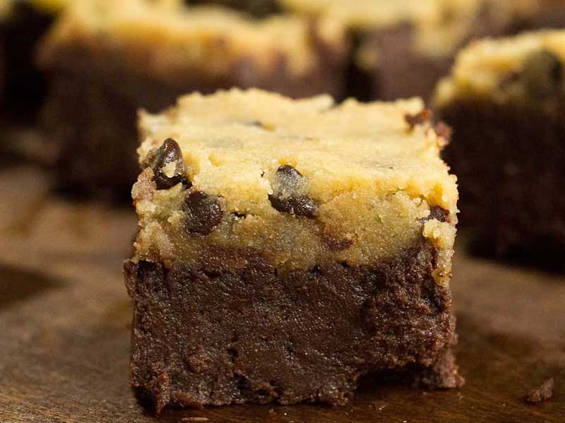 Chocolate Chips Cookie Dough Brownies  