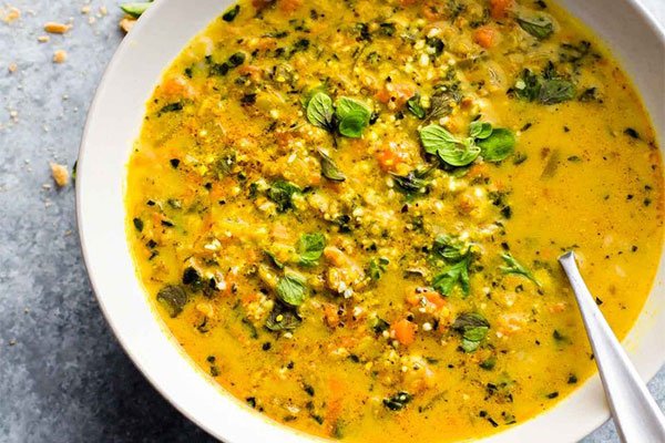 Kale Soup with Curried Cauliflower Soup