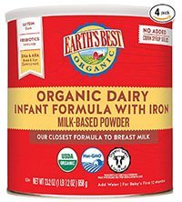 earth's organic formula milk powder for baby